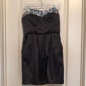 Grey Strapless Dress